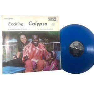 Blue Vinyl Exciting Calypso Record The Mighty Duke Voice Of Trinidad LP